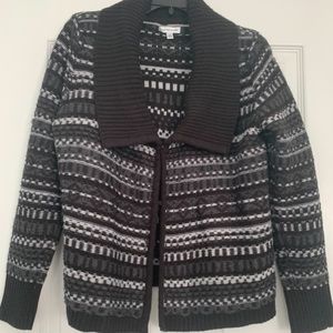 M Croft&Barrow Black & White striped Jacket
